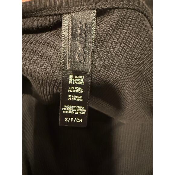 SKIMS Soft Lounge Long Sleeve Bodycon Dress Black Small Chic Quiet Luxury Staple - Picture 6 of 7